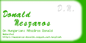 donald meszaros business card